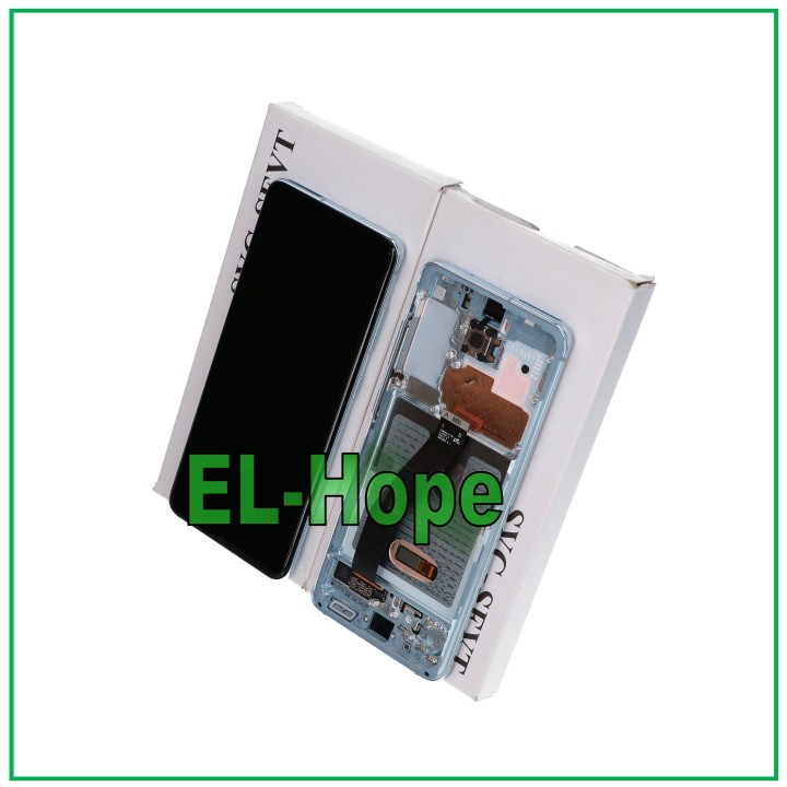 Écran + cadre d origine Samsung S20 SM-G980 G981 tactile bleu GH82-22131D