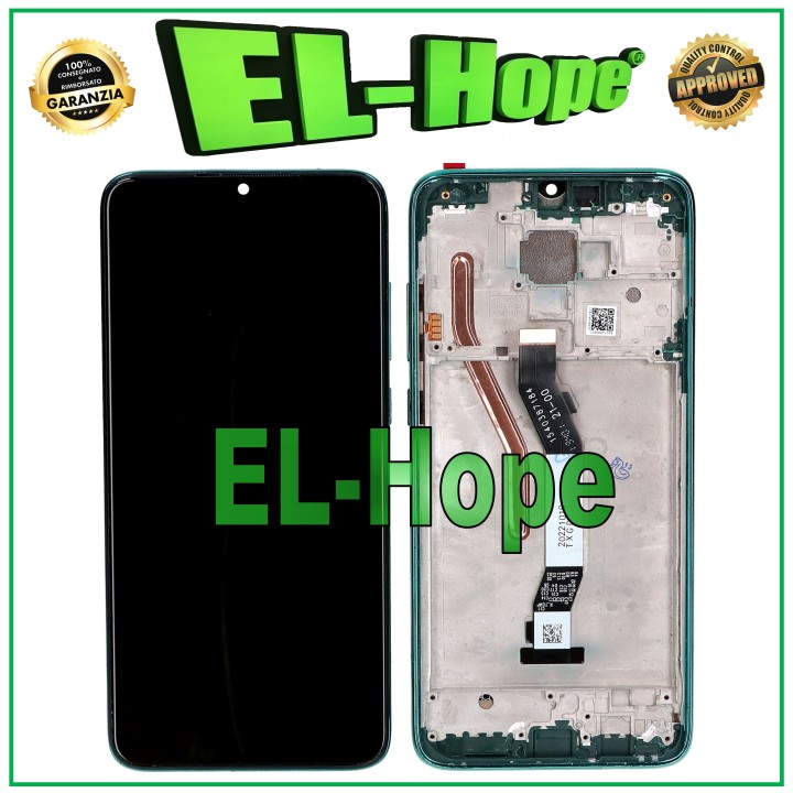 Cadre d e'cran tactile LCD pour Xiaomi Redmi Note 8 Pro M1906G7G, verre vert