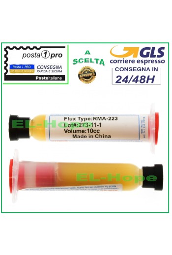 Pâte gel fondant AMTECH RMA-223-UV 10 cc pour soudure, réparation de circuits imprimés