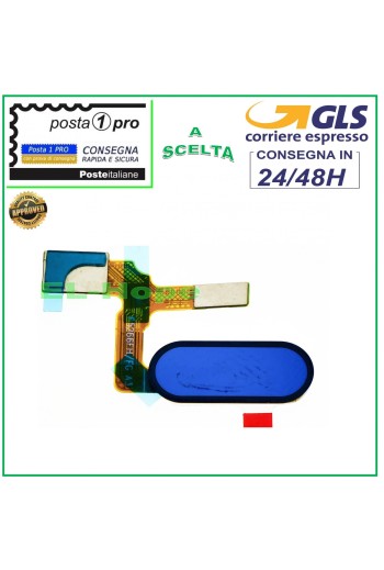Bouton d accueil plat pour Huawei Honor 9 GLORY STF-AL00 L09, impression bleue