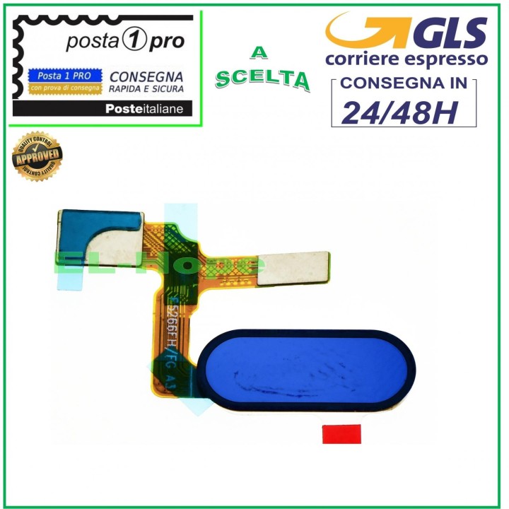 Bouton d accueil plat pour Huawei Honor 9 GLORY STF-AL00 L09, impression bleue
