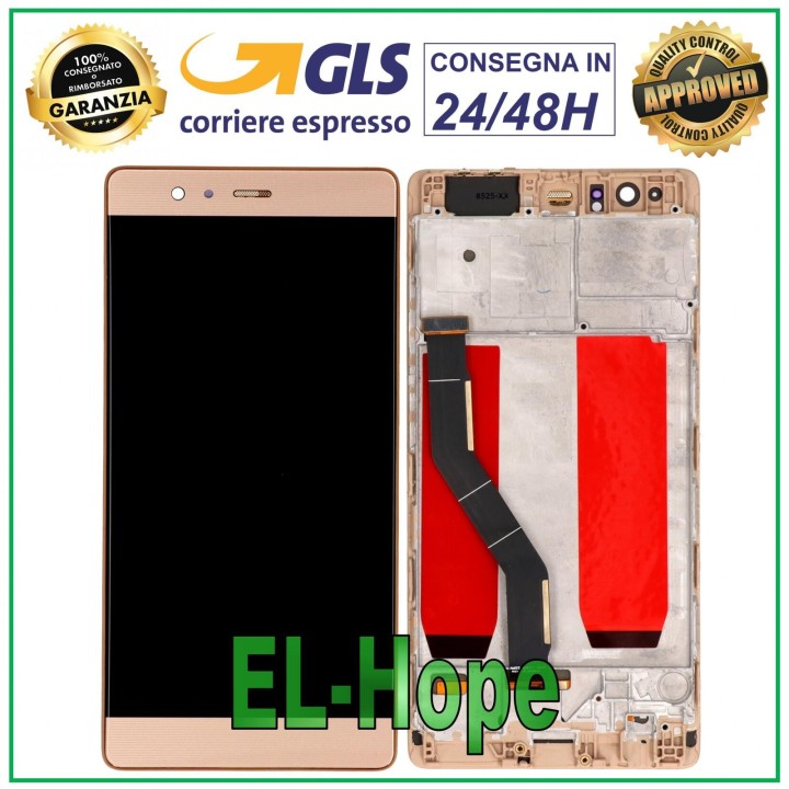 Cadre d e'cran tactile LCD pour Huawei P9 Plus VIE-L09, e'cran en verre dore'