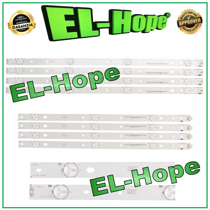KIT 8 BARRES TV LED 47  PHILIPS LB416 CL-47-D407-R-V2/4 / LB415 CL-47-D407-L-V2/4