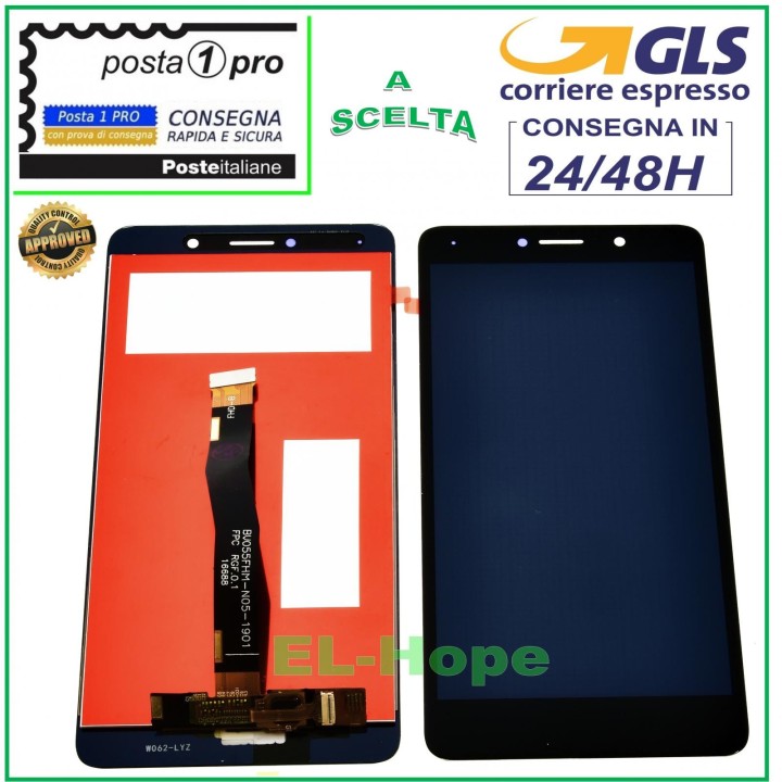 Écran LCD tactile en verre noir pour Huawei Honor 6X BLN-L21 BLN-N22