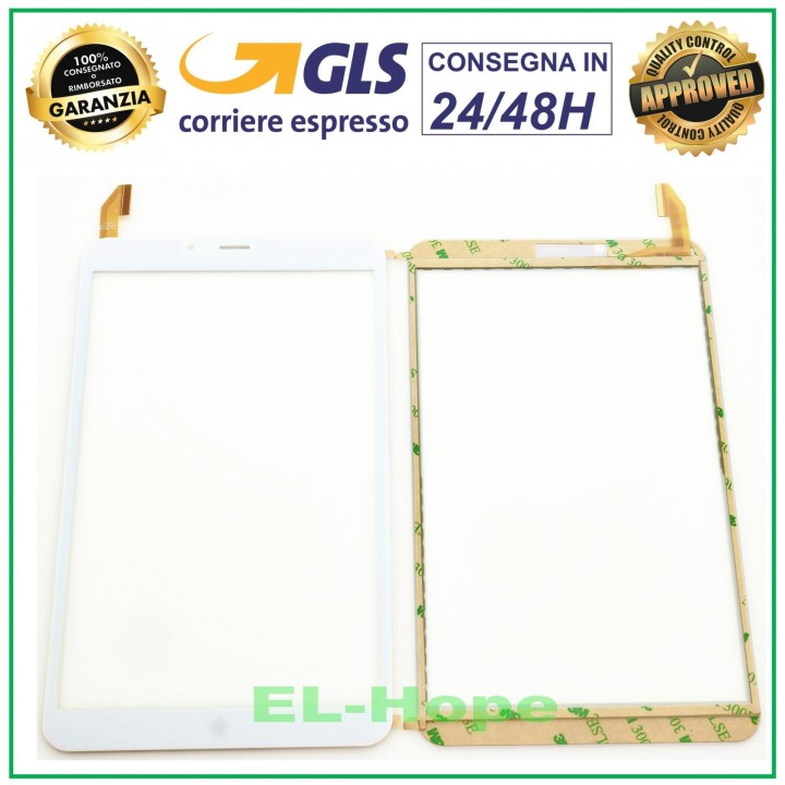 ÉCRAN TACTILE EN VERRE MEDIACOM SMARTPAD IYO 8 M-SP8AY M-SP8BY BLANC
