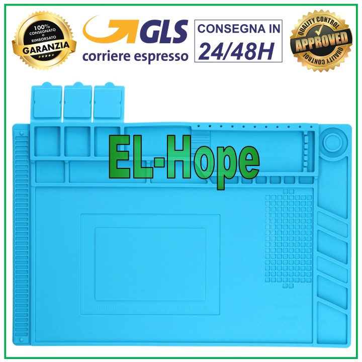 Tapis de laboratoire en silicone antistatique avec porte-vis pour re'cipients
