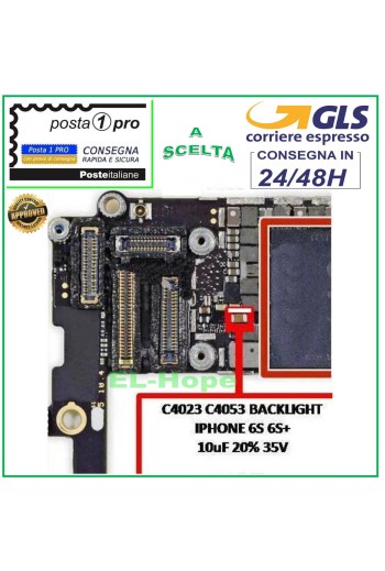 Condensateur de rétroéclairage C4023 pour iPhone 6S et 6S+, 10 uF, 35 V 