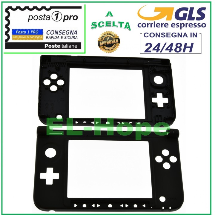 Coque infe'rieure de remplacement pour Nintendo 3DS XL, charnie're noire