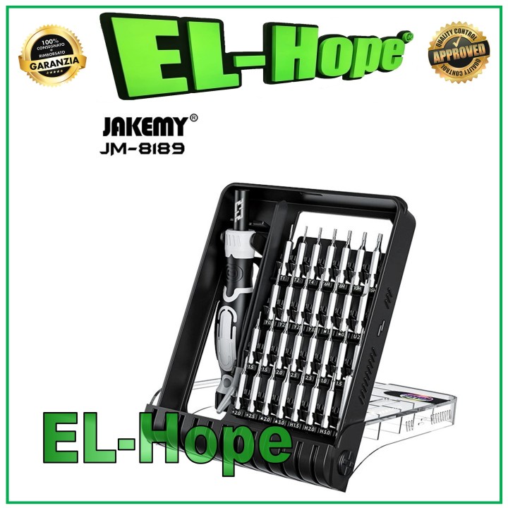 KIT D OUTILS JAKEMY JM-8189A ENSEMBLE DE 32 EMBOUTS DE TOURNEVIS TOURNEVIS TORX PROFESSIONNEL
