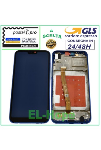 Écran LCD + écran tactile pour Huawei P20 Lite ANE-LX1, cadre en verre bleu