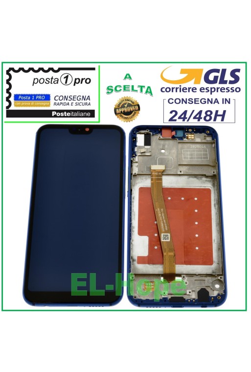 Écran LCD + écran tactile pour Huawei P20 Lite ANE-LX1, cadre en verre bleu