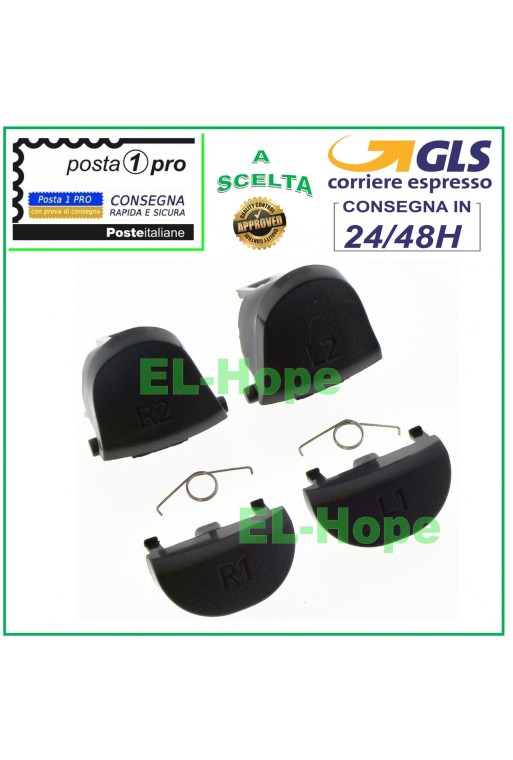 ENSEMBLE DE BOUTONS AUTOCOLLANTS DE REMPLACEMENT L1 L2 R1 R2 + RESSORTS POUR MANETTE PS4 PRO JDM-040