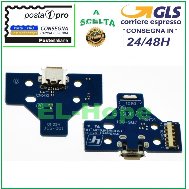 Connecteur de charge micro USB PCB 14 broches JDS-001 pour manette Sony PS4