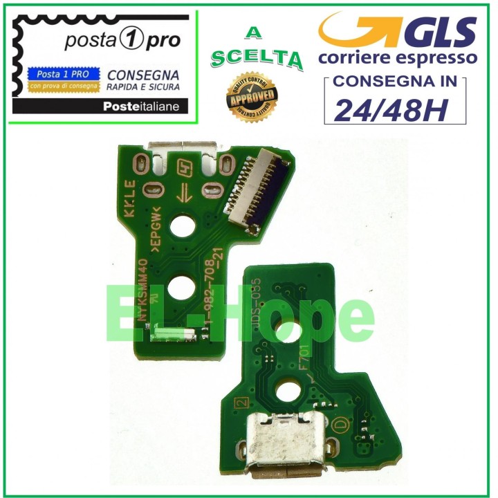 Connecteur de charge micro USB PCB 12 broches JDS-055 pour manette Sony PS4
