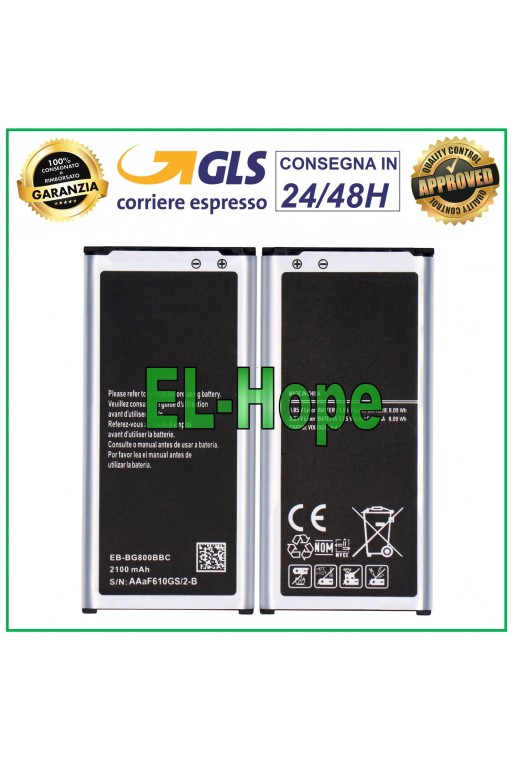 Batterie EB-BG800BBC BG800BBE pour Samsung Galaxy S5 Mini SM-G800 G800F 2100 mAh
