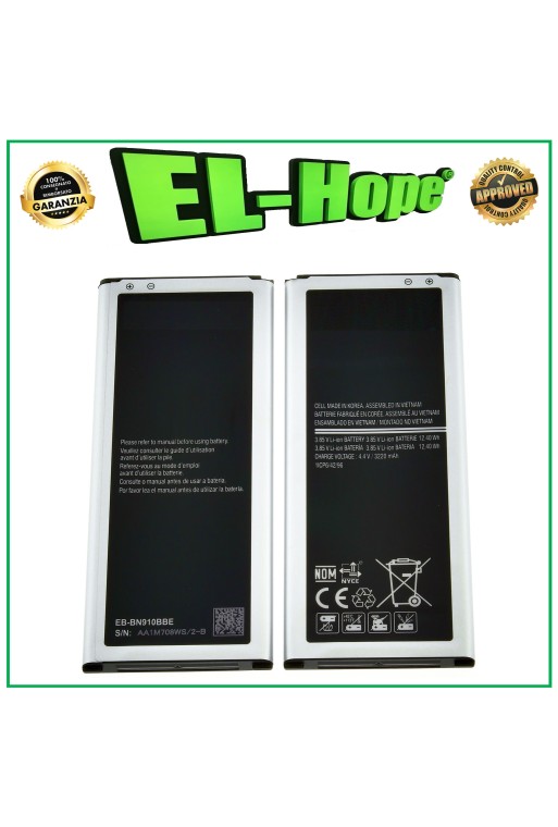 Batterie EB-BN910BBE pour Samsung Galaxy Note 4 SM-N910F 3220 mAh, équivalente à l originale