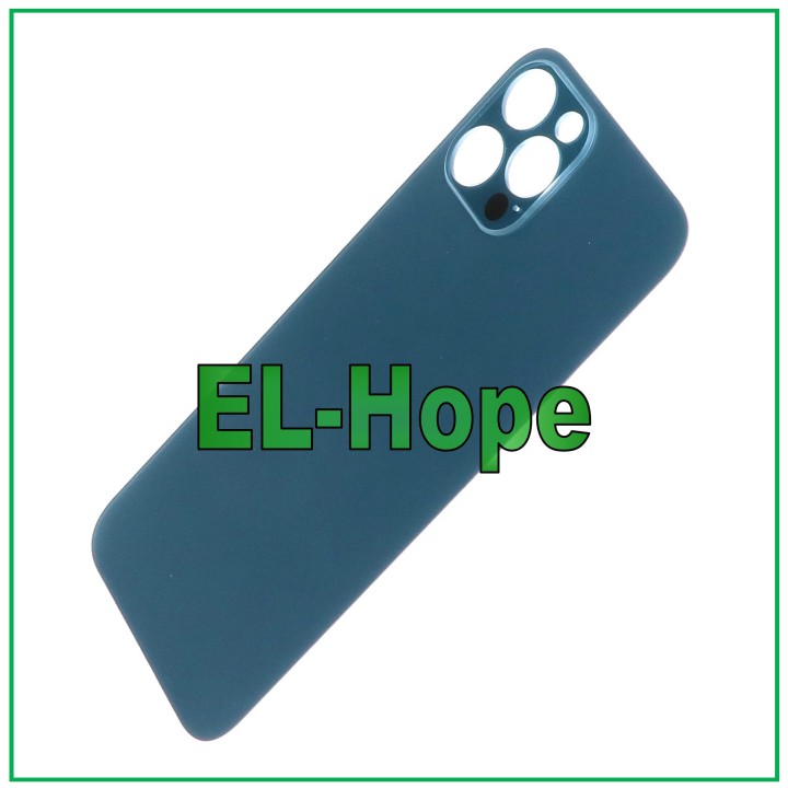 Coque arrie're en verre avec cache batterie pour iPhone 12 Pro, grand trou, bleu Pacifique