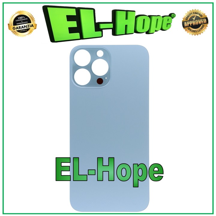 Coque arrie're en verre avec cache batterie pour iPhone 13 Pro Max Bleu Sierra