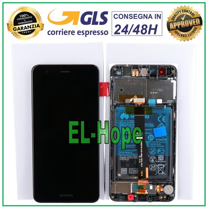 Écran LCD tactile avec châssis et batterie d origine pour Huawei Nova CAN-L11 Noir