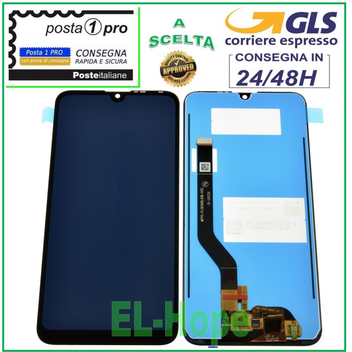 Écran LCD tactile en verre noir pour Huawei Y7 2019 DUB-LX1 LX2 L22