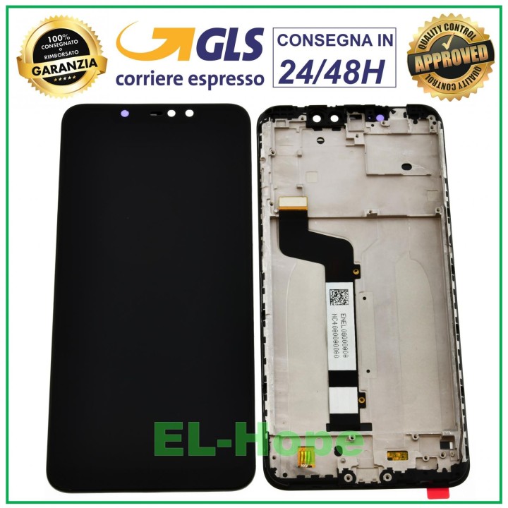Écran LCD + châssis pour Xiaomi Redmi Note 6 Pro, e'cran tactile noir