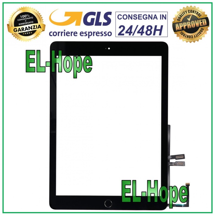 Écran tactile pour Apple iPad 6 6e ge'ne'ration 9.7 (2018) A1893 A1954, bouton d accueil en verre noir