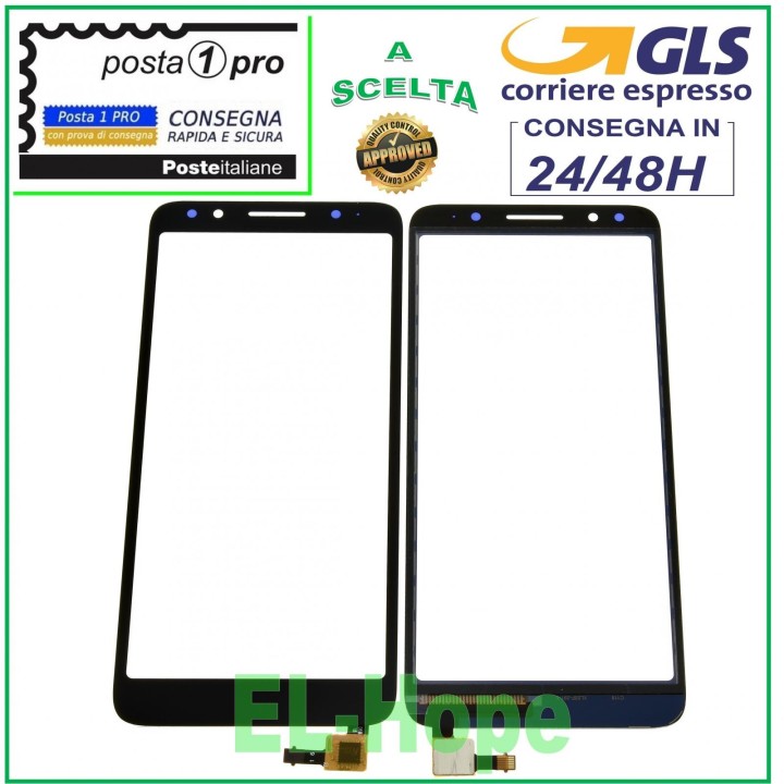 Vitre tactile Alcatel 1X OT-5059 OT5059D OT5059X One Digitizer Noir