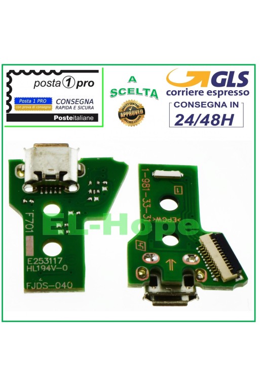 Connecteur de charge micro USB PCB 12 broches JDS-040 pour manette Sony PS4