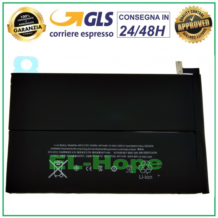 Batterie pour Apple iPad Mini 2/3 A1489, A1490, A1491, A1599, A1600, A1512, 6 471 mAh