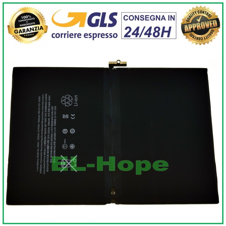 Batterie Li-ion de remplacement pour Apple iPad Pro 9.7 A1673 A1674 A1675 A1664 7306 mAh