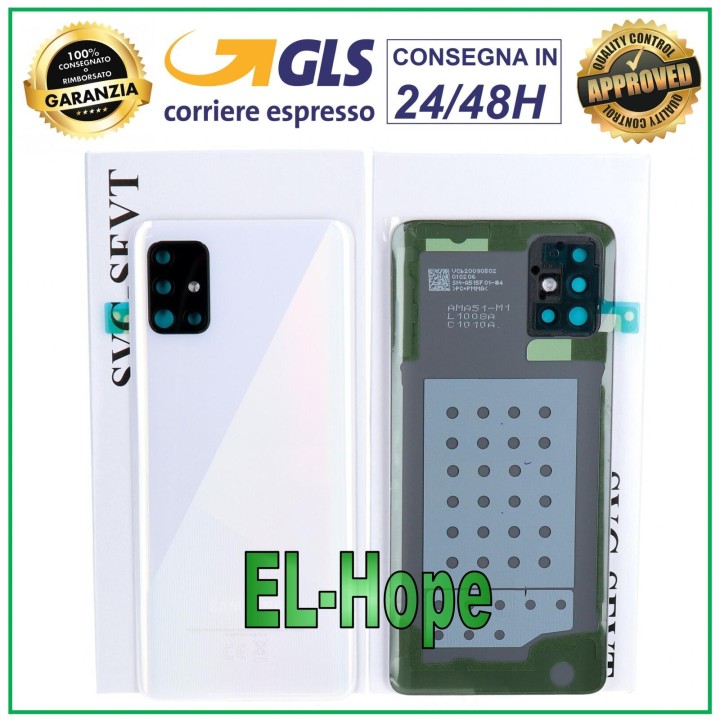 Cache batterie d origine Samsung Galaxy A51 SM-A515, coque arrie're blanche