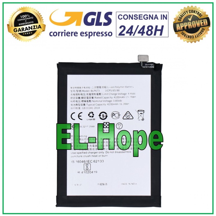 Batterie BLP673 pour Oppo Realme A31 A3S A5 A5S AX5S AX7 4230 mAh, identique a' l original