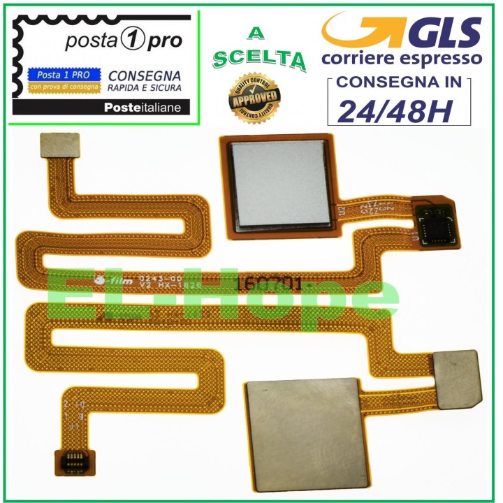 Bouton d'accueil plat et flexible avec capteur d'empreintes digitales pour Xiaomi Redmi Mi Max Argente'