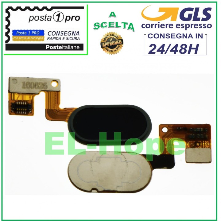 Bouton d'accueil plat pour Meizu MEILAN M3 Note M681Q, noir