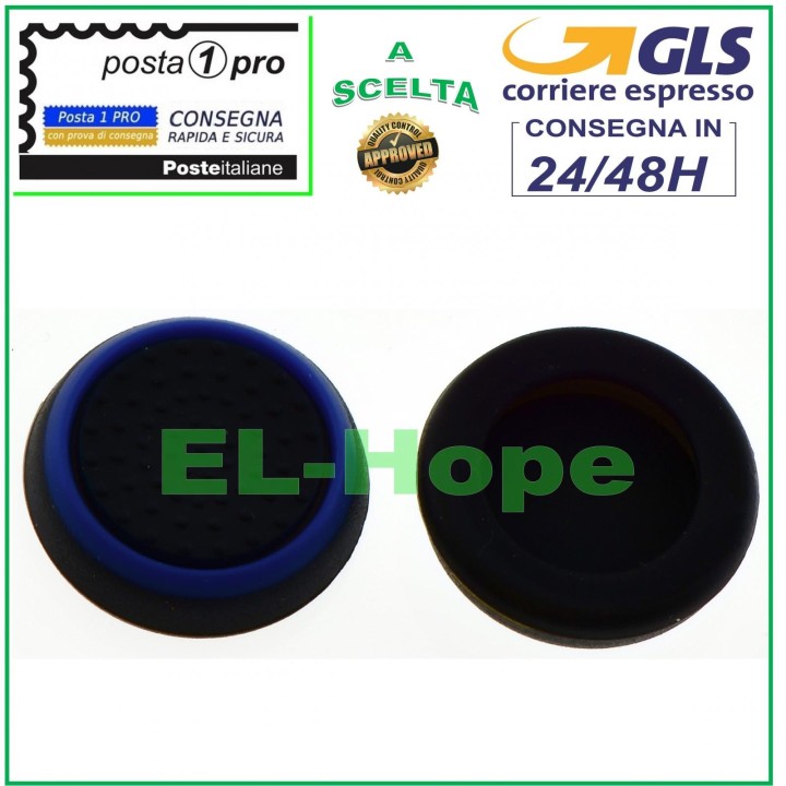 Lot de 2 poigne'es en caoutchouc analogique pour manettes PS3, PS4, PS5 et Xbox One 360 (bleues)