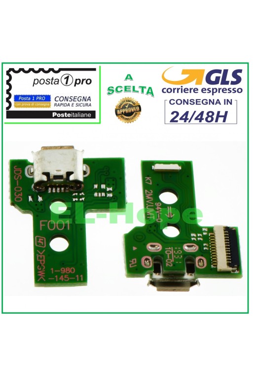 Connecteur de charge micro USB PCB 12 broches JDS-030 pour manette Sony PS4