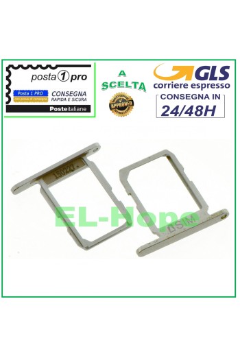 Compartiment pour chariot à fentes, support pour carte nano SIM pour Samsung Galaxy S6 G920F, argent