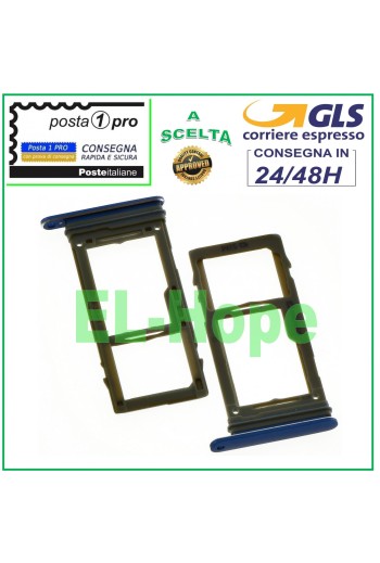Compartiment pour carte SIM et micro SD pour Samsung Galaxy S9+ Plus SM G965 F Bleu