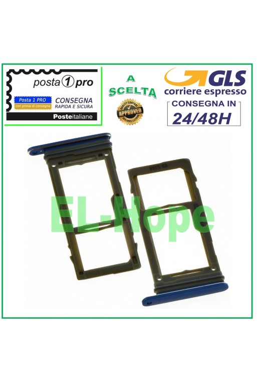 Compartiment pour carte SIM et micro SD pour Samsung Galaxy S9+ Plus SM G965 F Bleu