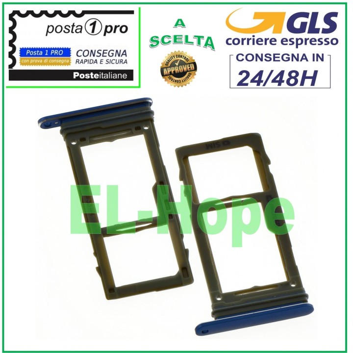 Compartiment pour carte SIM et micro SD pour Samsung Galaxy S9+ Plus SM G965 F Bleu
