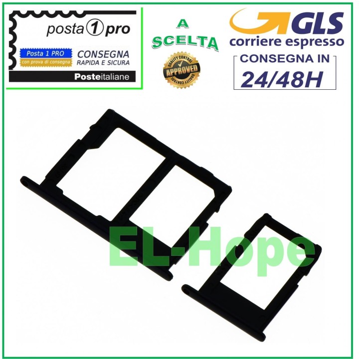 SUPPORT DE COMPARTIMENT POUR CHARIOT NANO SIM + MICRO SD SAMSUNG GALAXY J3 2017 SM J330 NOIR