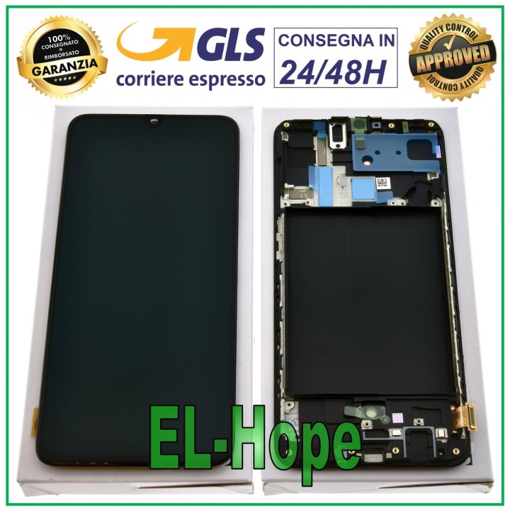 Samsung A70 SM-A705 A705F Frame Touch, e'cran noir, reconditionne' (GH82-19747A)