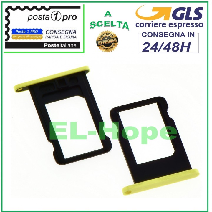 Emplacement pour carte SIM pour support de carte nano SIM pour Apple iPhone 5C Jaune