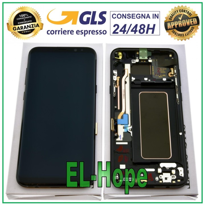Cadre d origine, e'cran tactile noir pour Samsung S8+ Plus SM-G955 F (GH97-20470A)