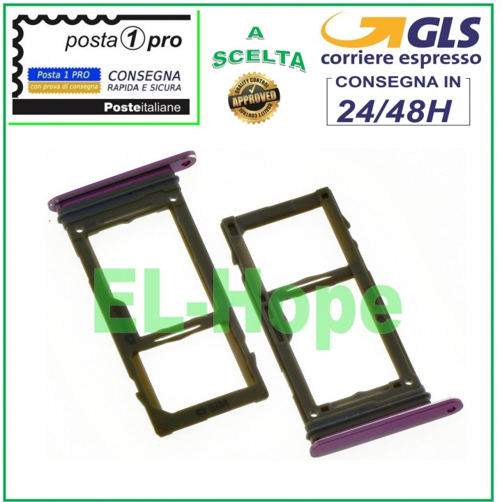 Compartiment pour carte SIM et carte micro SD pour Samsung Galaxy S9+ Plus SM G965 F Violet