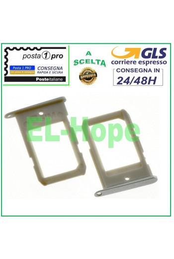 PORTE-CARTES À EMPLACEMENT TROLLEY CARTE NANO SIM SAMSUNG GALAXY S6 EDGE SM G925 F ARGENT