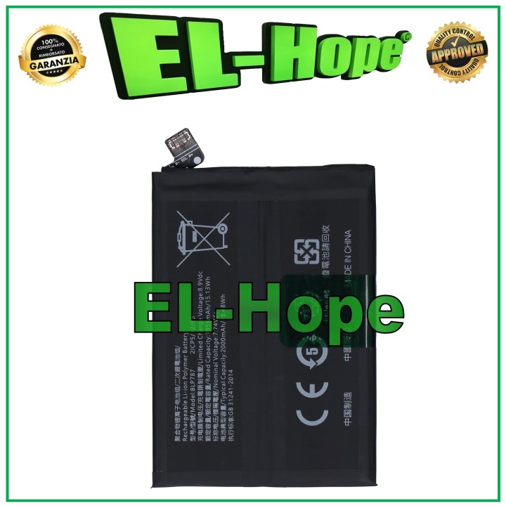 Batterie BLP787 pour Oppo Reno 4 Pro CPH2089 CPH2109 4000 mAh, e'quivalente a' l originale
