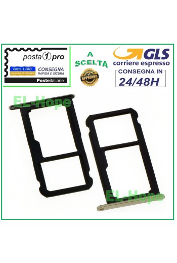 COMPARTIMENT POUR CHARIOT NANO SIM MICRO SD HUAWEI P8 LITE 2017 PRA-LX1 OR