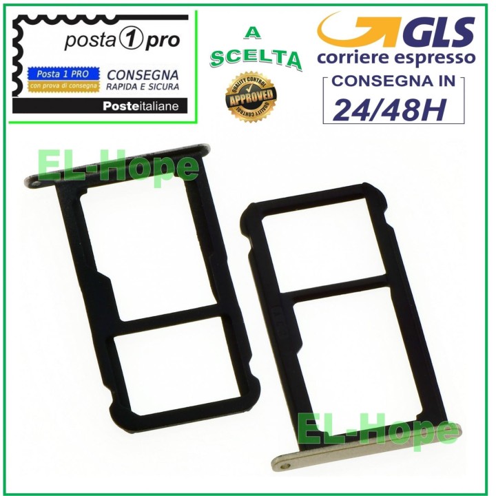 COMPARTIMENT POUR CHARIOT NANO SIM MICRO SD HUAWEI P8 LITE 2017 PRA-LX1 OR