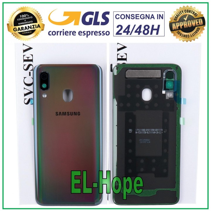 Cache batterie d origine Samsung Galaxy A40 SM-A405 Noir